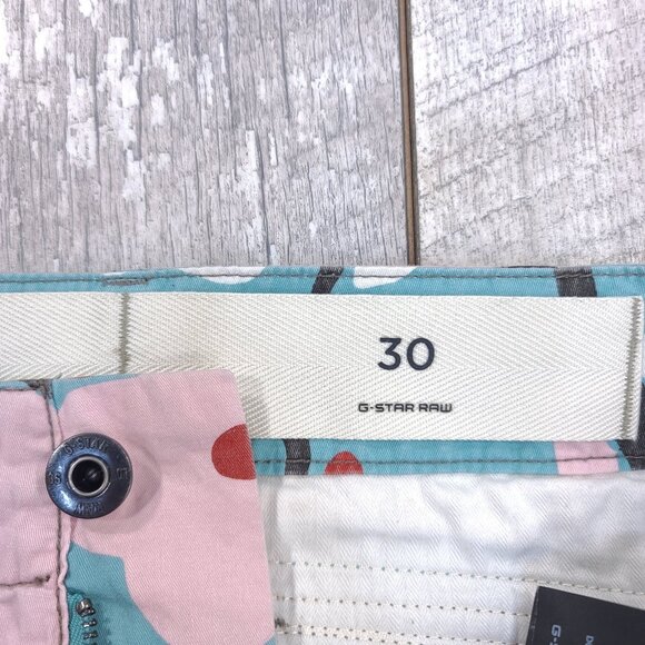 G-Star Mens Rovic Loose Cargo Shorts Size 30 Blue Floral Outdoor Streetwear Y2K - Picture 6 of 9